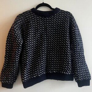 Classic L.L. Bean Shrunken Navy Wool Sweater